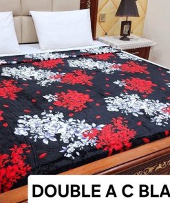 Fleece AC blanket for double bed 89x90 inch Print 16, lightweight, breathable, washable, perfect for AC summer use