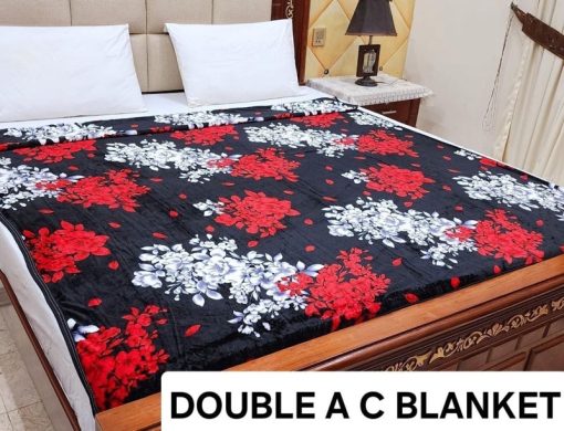 Fleece AC blanket for double bed 89x90 inch Print 16, lightweight, breathable, washable, perfect for AC summer use