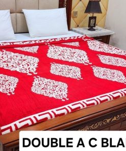 Fleece AC blanket for double bed 89x90 inch Print 9, lightweight, breathable, washable, perfect for AC summer use