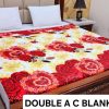 Fleece AC blanket for double bed 89x90 inch Print 15, lightweight, breathable, washable, perfect for AC summer use