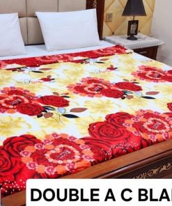 Fleece AC blanket for double bed 89x90 inch Print 15, lightweight, breathable, washable, perfect for AC summer use