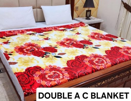 Fleece AC blanket for double bed 89x90 inch Print 15, lightweight, breathable, washable, perfect for AC summer use