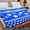 Fleece AC blanket for double bed 89x90 inch Print 13, lightweight, breathable, washable, perfect for AC summer use