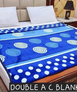 Fleece AC blanket for double bed 89x90 inch Print 13, lightweight, breathable, washable, perfect for AC summer use