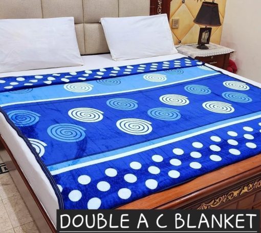 Fleece AC blanket for double bed 89x90 inch Print 13, lightweight, breathable, washable, perfect for AC summer use