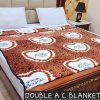 Fleece AC blanket for double bed 89x90 inch Print 1, lightweight, breathable, washable, perfect for AC summer use