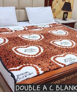 Fleece AC blanket for double bed 89x90 inch Print 1, lightweight, breathable, washable, perfect for AC summer use