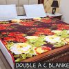 Fleece AC blanket for double bed 89x90 inch Print 11, lightweight, breathable, washable, perfect for AC summer use