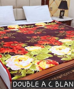 Fleece AC blanket for double bed 89x90 inch Print 11, lightweight, breathable, washable, perfect for AC summer use