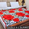 Fleece AC blanket for double bed 89x90 inch Print 10, lightweight, breathable, washable, perfect for AC summer use