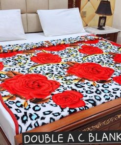 Fleece AC blanket for double bed 89x90 inch Print 10, lightweight, breathable, washable, perfect for AC summer use