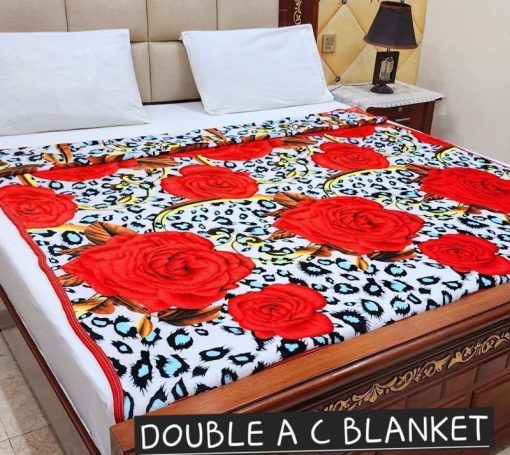 Fleece AC blanket for double bed 89x90 inch Print 10, lightweight, breathable, washable, perfect for AC summer use