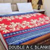 Fleece AC blanket for double bed 89x90 inch Print 3, lightweight, breathable, washable, perfect for AC summer use