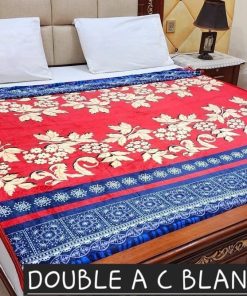 Fleece AC blanket for double bed 89x90 inch Print 3, lightweight, breathable, washable, perfect for AC summer use