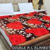 Fleece AC blanket for double bed 89x90 inch Print 8, lightweight, breathable, washable, perfect for AC summer use