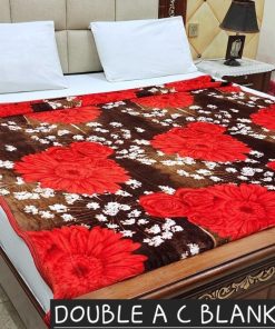Fleece AC blanket for double bed 89x90 inch Print 8, lightweight, breathable, washable, perfect for AC summer use