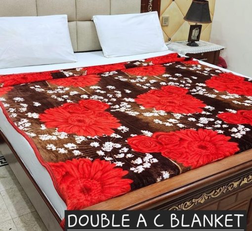 Fleece AC blanket for double bed 89x90 inch Print 8, lightweight, breathable, washable, perfect for AC summer use