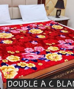 Fleece AC blanket for double bed 89x90 inch Print 14, lightweight, breathable, washable, perfect for AC summer use