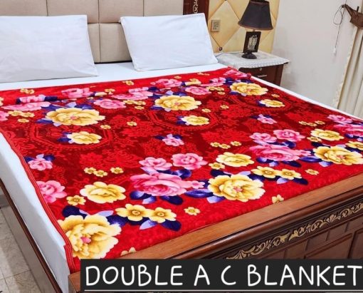 Fleece AC blanket for double bed 89x90 inch Print 14, lightweight, breathable, washable, perfect for AC summer use