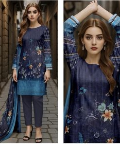 Bareeze BR-03 3 Piece Lawn Suit – Digital Printed Shirt with Chikankari Embroidery & Dupatta