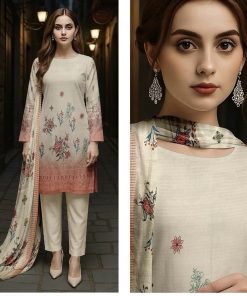 Bareeze BR-01 3 Piece Lawn Suit – Digital Printed Shirt with Chikankari Embroidery & Dupatta