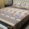 3D Crystal Cotton Bedsheet Design 114 with King Size comfortAbu Hurairah Fabrics