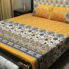 3D Crystal Cotton Bedsheet Design 126 with King Size comfortAbu Hurairah Fabrics