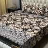 3D Crystal Cotton Bedsheet Design 112 with King Size comfortAbu Hurairah Fabrics