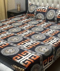 3D Crystal Cotton Bedsheet Design 120 with King Size comfortAbu Hurairah Fabrics
