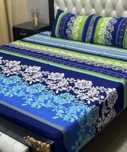 3D Crystal Cotton Bedsheet Design 118 with King Size comfortAbu Hurairah Fabrics
