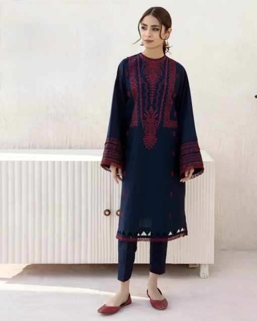 "JZ-99 - Jazmin 2 Piece Embroidered Lawn Suit with Heavy Front and Sleeve Embroidery"