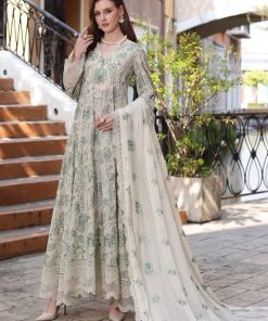 Bareeze BR-45 - 3 Piece Embroidered Lawn Suit with Heavy Front, Sleeves & Chiffon Embroidered Dupatta
