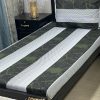 Embroidered Patchwork Single Bed Sheet with Pillow Cover – 23_SKU