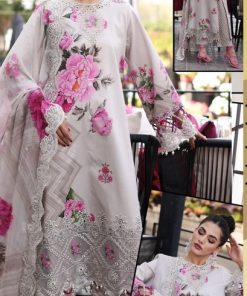 Zara Shahjahan Design 172 – luxury 3-piece embroidered silk suit with heavy front, embroidered sleeves, patchwork, and lace dupatta