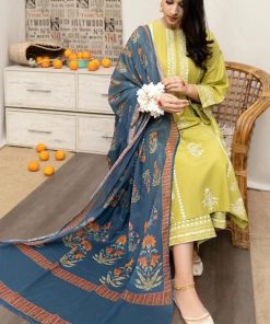 ZS-09 Zara Shahjahan Lawn Suit – Embroidered Shirt, Sleeves, Trouser & Monark Printed Dupatta