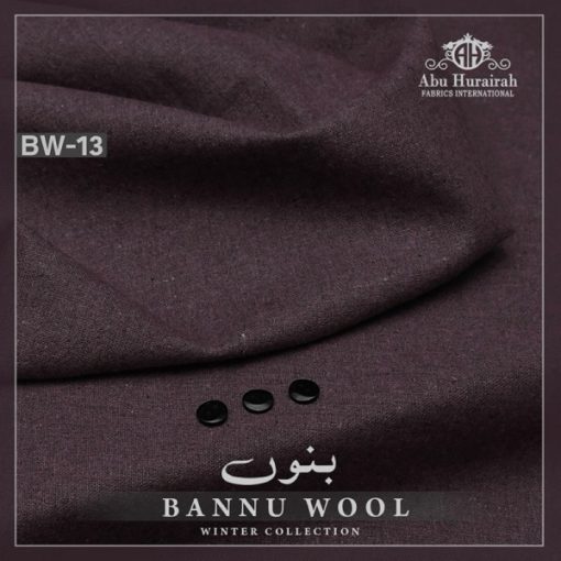 BN-13 Bannu Wool Men Suit – Pure Wool Unstitched Fabric for Winter from Abu Hurairah Fabrics