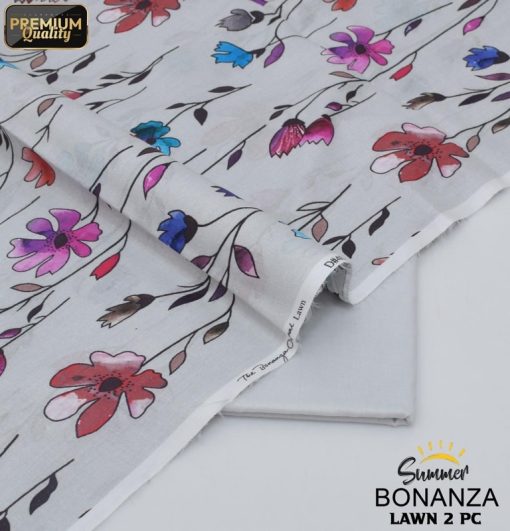 "Bonanza Satrangi 2-Piece Lawn Suit – Unstitched Fabric for Tailored Summer Style"