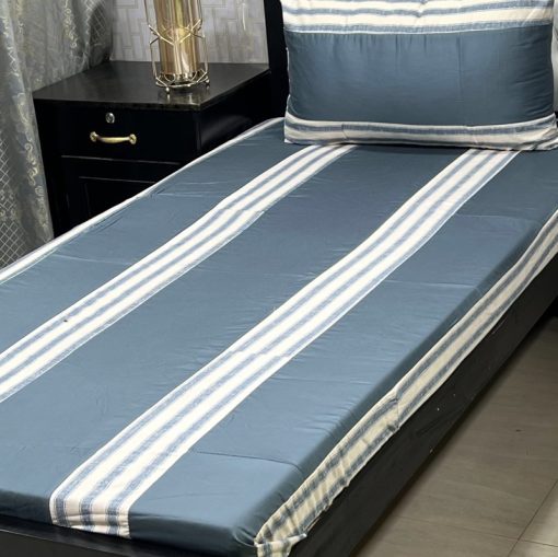 Single bed sheet with luxurious embroidery and matching pillow cover