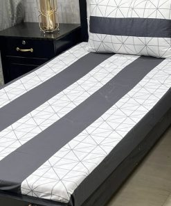 Premium quality cotton single bed sheet with intricate embroidery