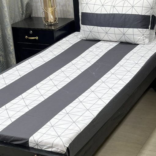 Premium quality cotton single bed sheet with intricate embroidery