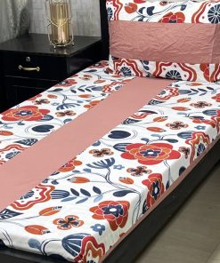 Soft and comfortable embroidered single bed sheet set with fine embroidery