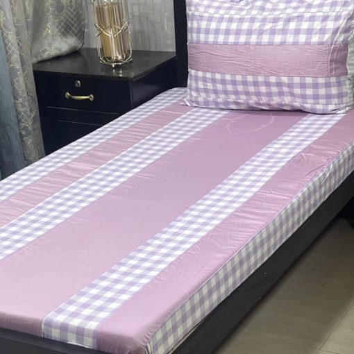 Luxury embroidered patchwork single bed sheet set with pillow cover