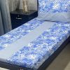 Handcrafted patchwork embroidery on a soft cotton bed sheet