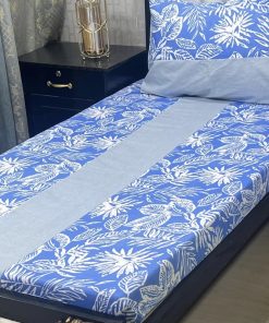 Handcrafted patchwork embroidery on a soft cotton bed sheet