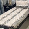 Intricate embroidered patchwork design on premium cotton bed sheet