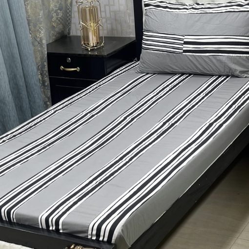 Elegant embroidered patchwork single bed sheet in cotton