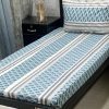 Traditional embroidered patchwork bed sheet in 100% cotton
