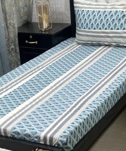 Traditional embroidered patchwork bed sheet in 100% cotton