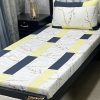 Single bed sheet with matching pillow cover featuring hand-stitched embroidery