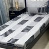 Soft and breathable embroidered patchwork bed sheet in natural cotton